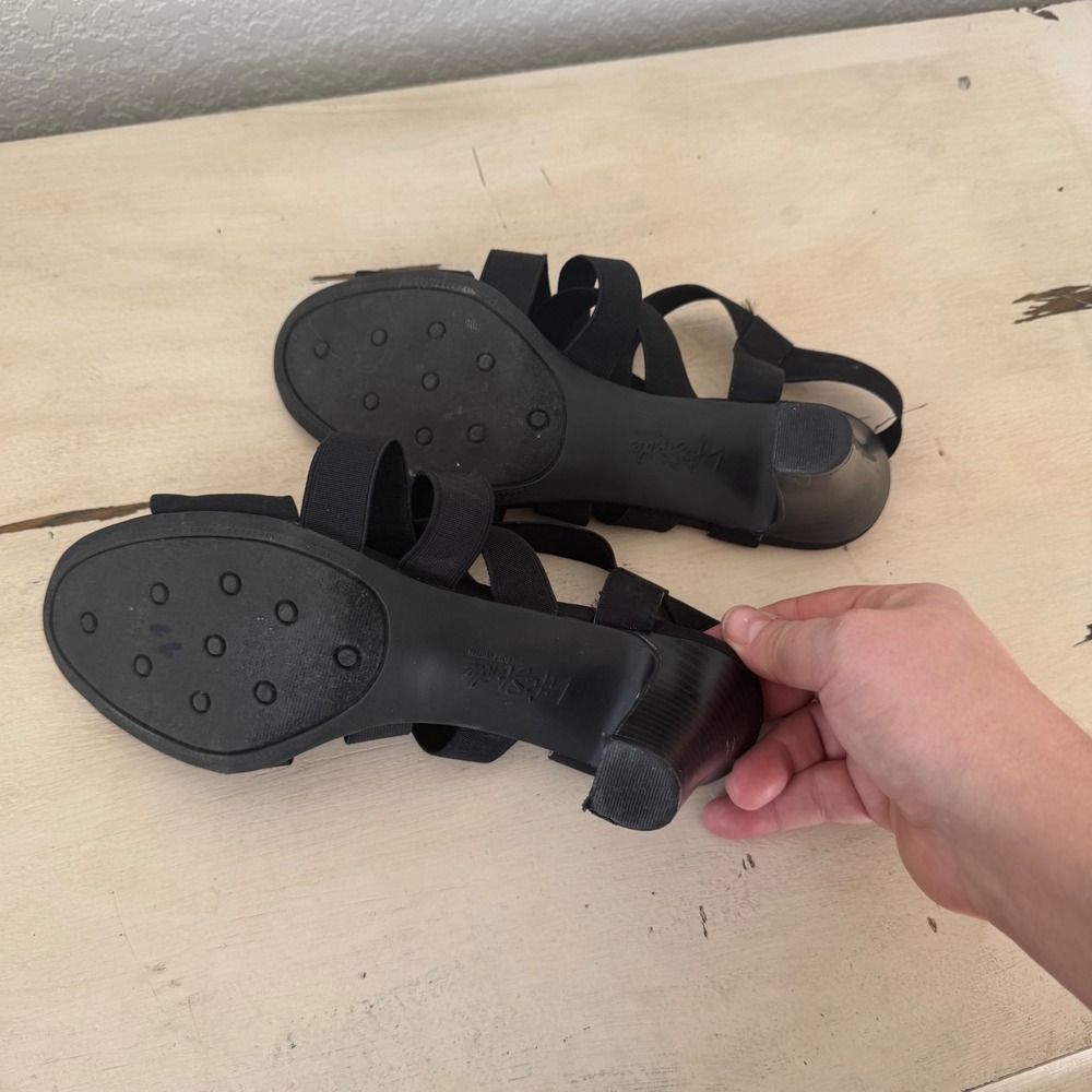 LifeStride Black Elastic Strap Block Heel Sandals Women's Size‎ 9 - Picture 4 of 5
